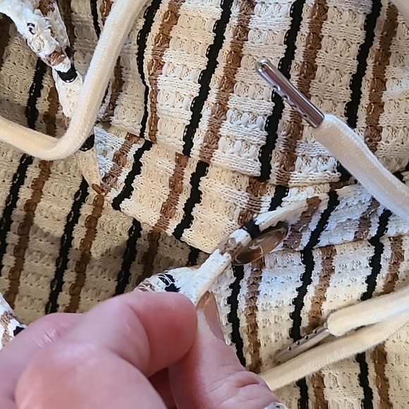 Striped Hoodie with Button Detail - Picture 5 of 5